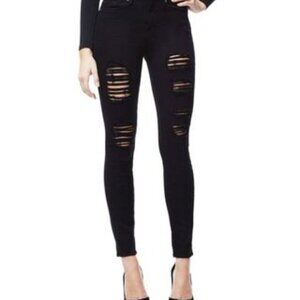 Good American 🇺🇸 Good Legs jeans 🖤 black distressed sz 16